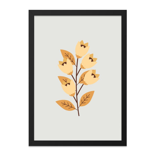 Yellow Floral Wall Art, Minimalist Flower Print, Botanical Decor, Neutral Wall Decor, Modern Home Art, Flower Illustration, Wall Decor - Tawshia