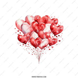 Heart Balloons Pillow, Watercolor Hearts, Love Pillow, Valentine's Day Decor, Anniversary Gift, Romantic Pillow, Cute Heart Pillow - Tawshia