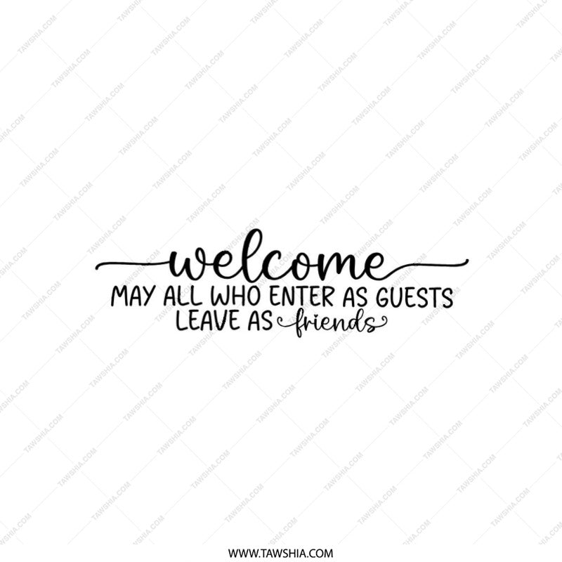 Welcome Guests Pillow, Decorative Pillow, Home Decor, Friendship Pillow, Housewarming Gift, Black and White Pillow - Tawshia