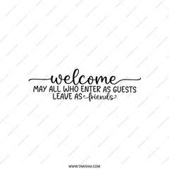 Welcome Guests Pillow, Decorative Pillow, Home Decor, Friendship Pillow, Housewarming Gift, Black and White Pillow - Tawshia