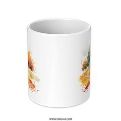 Cozy Autumn Home Mug, Watercolor House Coffee Mug, Fall Decor Mug, Farmhouse Mug, Autumn Landscape Mug, House Illustration Mug - Tawshia