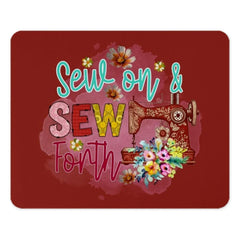 Sewing Mousepad, Sew On and Sew Forth, Antique Sewing Machine Mouse Pad, Quilting Gift, Seamstress Gift, Floral Mousepad, Sewing Lover Gift - Tawshia