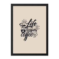 Coffee Lover Wall Art, Life Begins After Coffee Print, Kitchen Decor, Coffee Quote, Motivational Wall Decor, Modern Wall Art - Tawshia