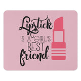 Lipstick Mouse Pad, Girl's Best Friend, Cute Pink Desk Decor, Makeup Lover Gift, Girly Office Accessories - Tawshia
