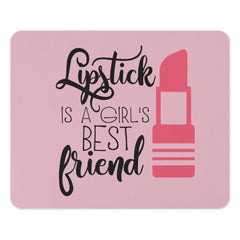 Lipstick Mouse Pad, Girl's Best Friend, Cute Pink Desk Decor, Makeup Lover Gift, Girly Office Accessories - Tawshia