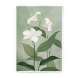 White Flowers Photographic Print, Botanical Wall Art, Floral Home Decor, Green Background Art Print, Nature Photography, Wall Decor - Tawshia
