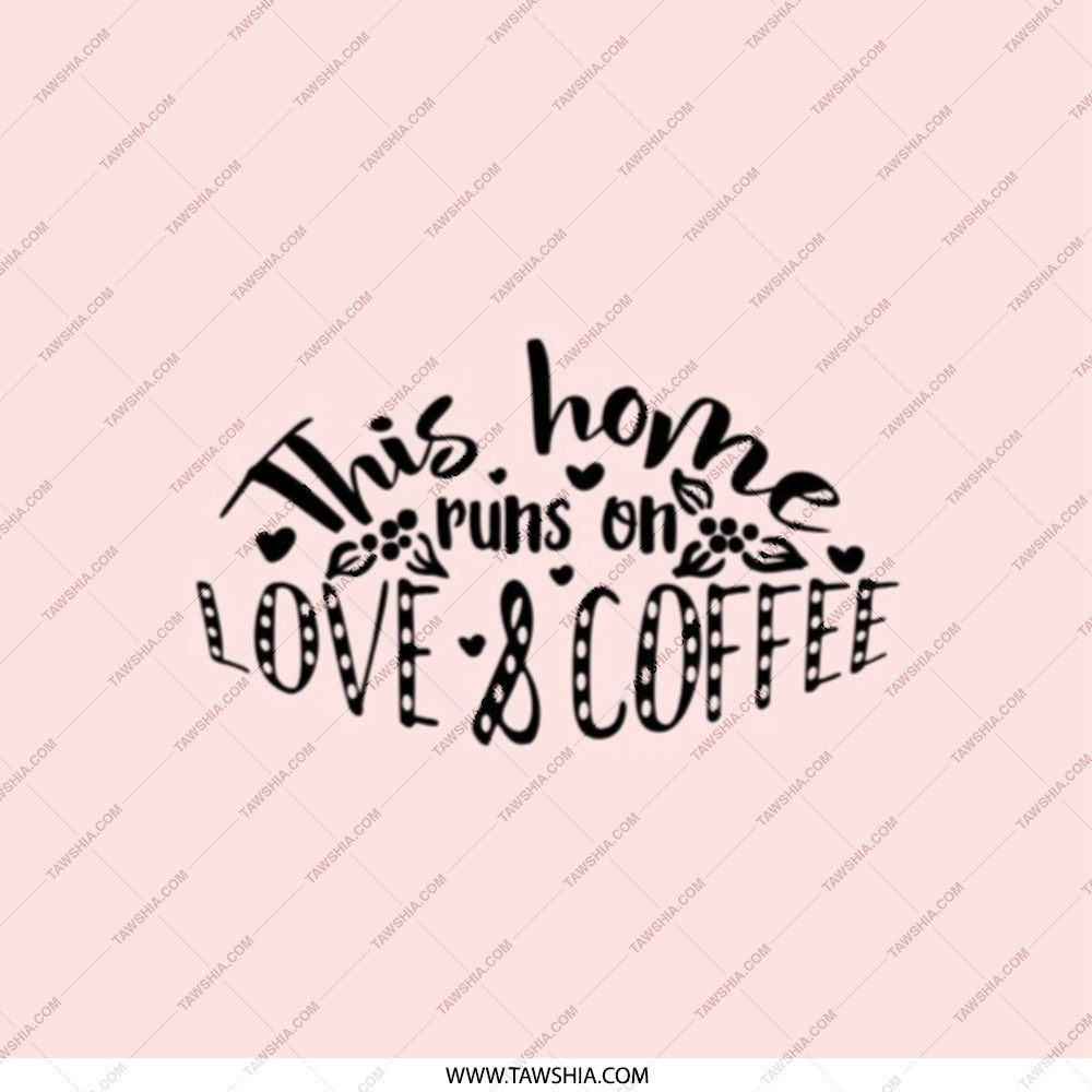 Love and Coffee Pocket Mirror, This Home Runs On, Cute Mirror, Purse Mirror, Gift for Her, Mom Gift, Handbag Mirror - Tawshia