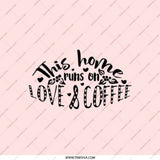 Love and Coffee Pocket Mirror, This Home Runs On, Cute Mirror, Purse Mirror, Gift for Her, Mom Gift, Handbag Mirror - Tawshia