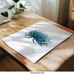 Blue Anemone Photographic Print, Floral Wall Art, Unique Botanical Decor, Modern Home Decor, Nature Photography - Tawshia