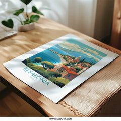 Kefalonia Greece Photographic Print, Seaside Village Art, Coastal Home Decor, Travel Poster Print, Greek Island Wall Art (136 chars) - Tawshia