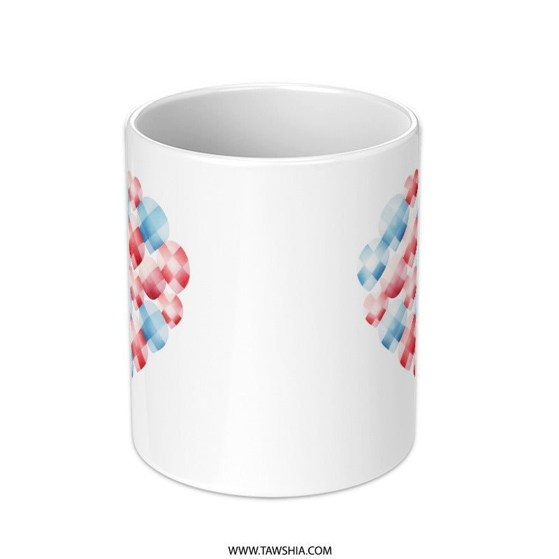 Love Heart Mug, Red and Blue Hearts Coffee Mug, Valentine's Day Gift, Cute Mug, Gift for Her, Hearts Mug, Unique Mugs, Holiday Mugs - Tawshia