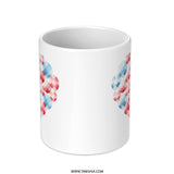 Love Heart Mug, Red and Blue Hearts Coffee Mug, Valentine's Day Gift, Cute Mug, Gift for Her, Hearts Mug, Unique Mugs, Holiday Mugs - Tawshia