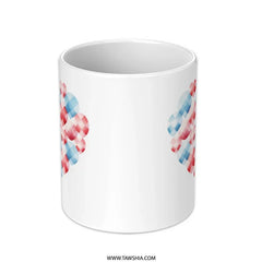Love Heart Mug, Red and Blue Hearts Coffee Mug, Valentine's Day Gift, Cute Mug, Gift for Her, Hearts Mug, Unique Mugs, Holiday Mugs - Tawshia