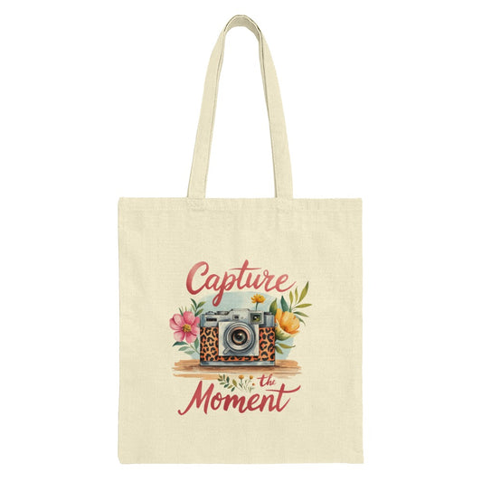 Capture the Moment Tote Bag, Camera Floral Design, Photography Lover Gift, Aesthetic Handbag, Everyday Carryall, Unique Present Idea - Tawshia
