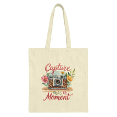 Capture the Moment Tote Bag, Camera Floral Design, Photography Lover Gift, Aesthetic Handbag, Everyday Carryall, Unique Present Idea - Tawshia