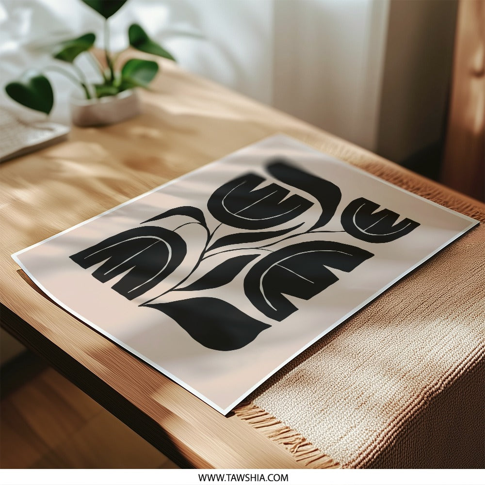 Abstract Floral Photographic Print, Minimalist Flower Art, Black White Botanical Wall Decor, Modern Art Print, Home Decor, Gift Idea - Tawshia