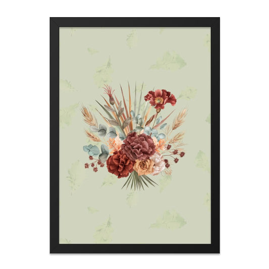 Vintage Floral Wall Art, Flower Bouquet Print, Rustic Home Decor, Botanical Artwork, Framed Art Print - Tawshia