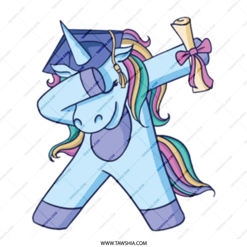 Dabbing Unicorn with Graduation Cap Paper Diploma product