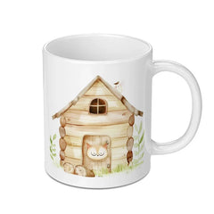 Cute Cabin Mug, Woodland Animal Gift, Cozy Home Decor, Owl Coffee Mug, Animal Lover Mug, Unique Mug Gift, House Mug, Coffee Mug for Owl - Tawshia