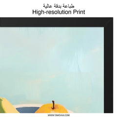 Fruit Bowl Wall Art, Still Life Painting Print, Kitchen Decor, Modern Art Print, Banana and Apple Art, Foodie Gift, Framed Art - Tawshia