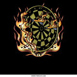 Fiery Dartboard Design with Flames product type