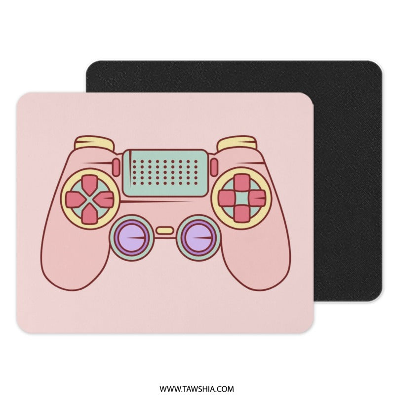 Gaming Mouse Pad, Pastel Controller Art, Gamer Desk Decor, Cute Computer Accessories, Fun Gift for Gamers, Game Lover Mousepad - Tawshia
