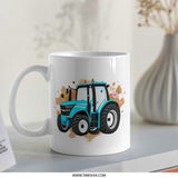 Blue Tractor Mug, Farm Vehicle Mug, Cute Tractor Art, Kids Mug, Farm Lover Gift, Farming Mug, Tractor Present, Agronomy Mug, Tractor Graphic - Tawshia