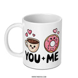 You and Me Coffee Mug, Kawaii Mug, Cute Coffee Mug, Donut Mug, Gift for Her, Foodie Mug, Best Friend Gift, Unique Mug Design - Tawshia