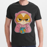 Grumpy Cat Hoodie Holding Mug Graphic Tee Shirt Product