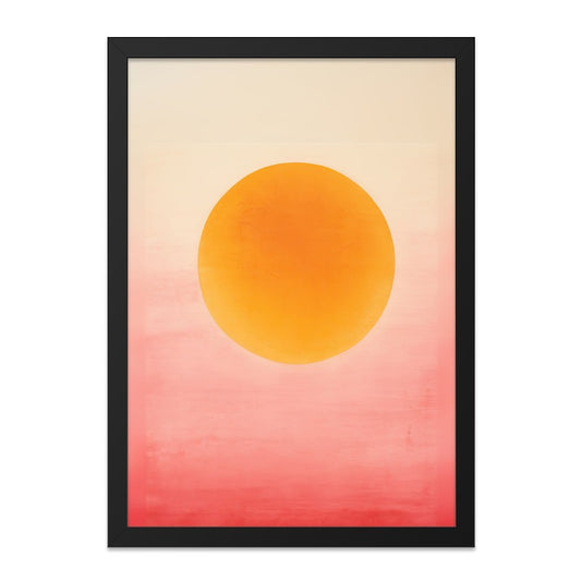 Orange Sun Wall Art, Modern Abstract Print, Minimalist Home Decor, Warm Colors Artwork, Fine Art Print, Stylish Wall Decor - Tawshia