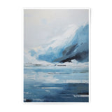 Abstract Landscape Photographic Print, Mountain Lake Art Print, Modern Wall Decor, Minimalist Home Decor, Blue White Art - Tawshia