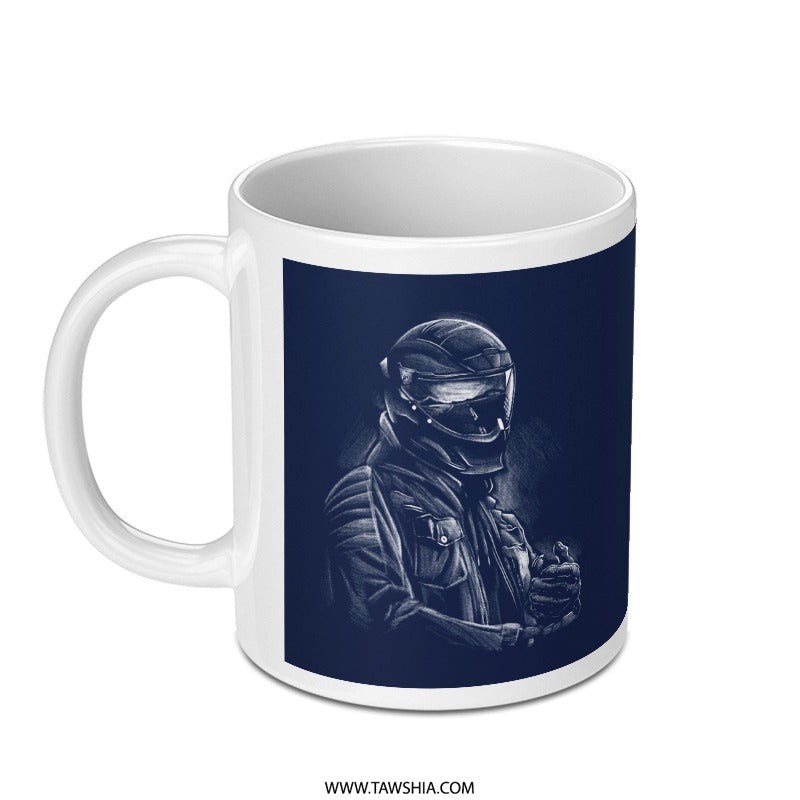 Motorcycle Rider in Helmet Design Mug product