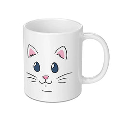 Adorable Cat Face Graphic White Ceramic Mug product