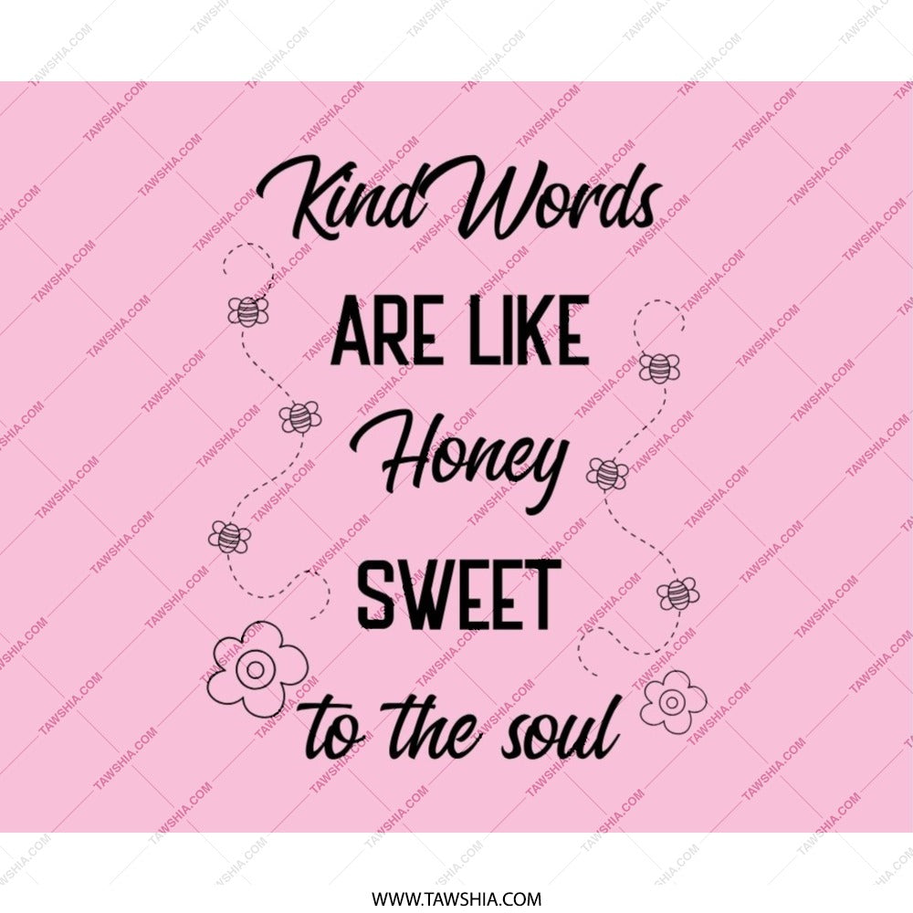 Kind Words Like Honey Mouse Pad, Inspirational Quote Office Decor, Motivational Desk Accessory, Sweet Soul Honey Bee Gift, Cute Pink - Tawshia