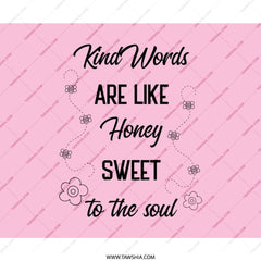 Kind Words Like Honey Mouse Pad, Inspirational Quote Office Decor, Motivational Desk Accessory, Sweet Soul Honey Bee Gift, Cute Pink - Tawshia