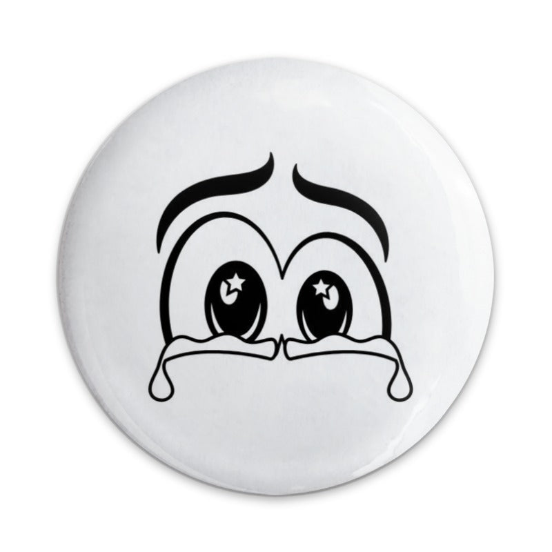 Crying Eyes Pinback Button, Sad Emoji Button, Emotional Expression Pin, Cartoon Character Button, Expressive Pin, Goth Accessories - Tawshia
