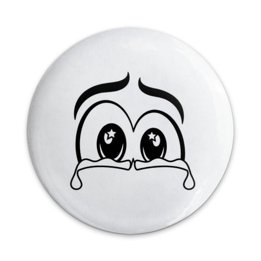 Crying Eyes Pinback Button, Sad Emoji Button, Emotional Expression Pin, Cartoon Character Button, Expressive Pin, Goth Accessories - Tawshia