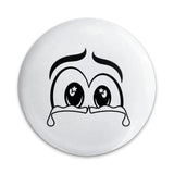 Crying Eyes Pinback Button, Sad Emoji Button, Emotional Expression Pin, Cartoon Character Button, Expressive Pin, Goth Accessories - Tawshia