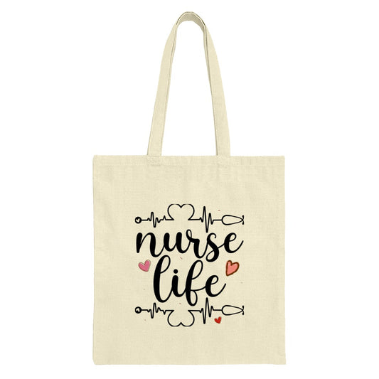 Nurse Life Tote Bag, Cute Heartbeat Design, Nursing School Gift, Medical Professional Appreciation, Everyday Carryall, Gift for Nurses - Tawshia