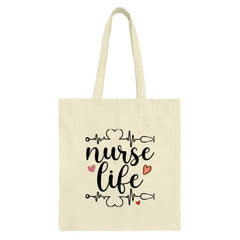 Nurse Life Tote Bag, Cute Heartbeat Design, Nursing School Gift, Medical Professional Appreciation, Everyday Carryall, Gift for Nurses - Tawshia