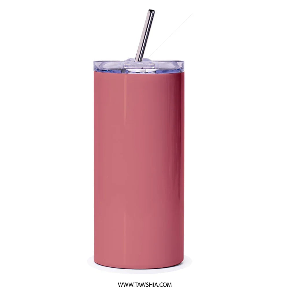 Sleek Pink Insulated Tumbler with Straw Drinking product