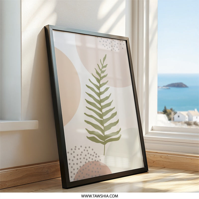 Fern Wall Art, Minimalist Print, Abstract Botanical Art, Neutral Home Decor, Modern Art Print, Plant Wall Decor, Nature Inspired Artwork - Tawshia
