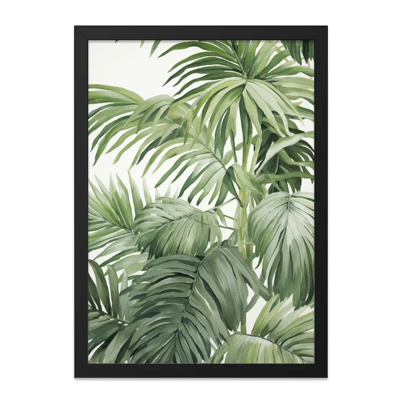 Tropical Palm Leaves Wall Art, Botanical Print, Greenery Wall Decor, Home Decor Art, Nature Inspired Artwork, Modern Art Print - Tawshia