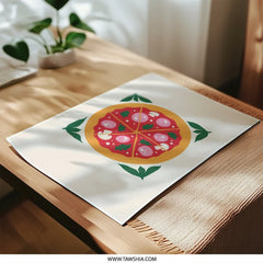 Pizza Photographic Print, Food Art Print, Kitchen Wall Decor, Minimalist Pizza Art, Illustration Print, Pizza Lover Gift, Pizza Wall Art - Tawshia