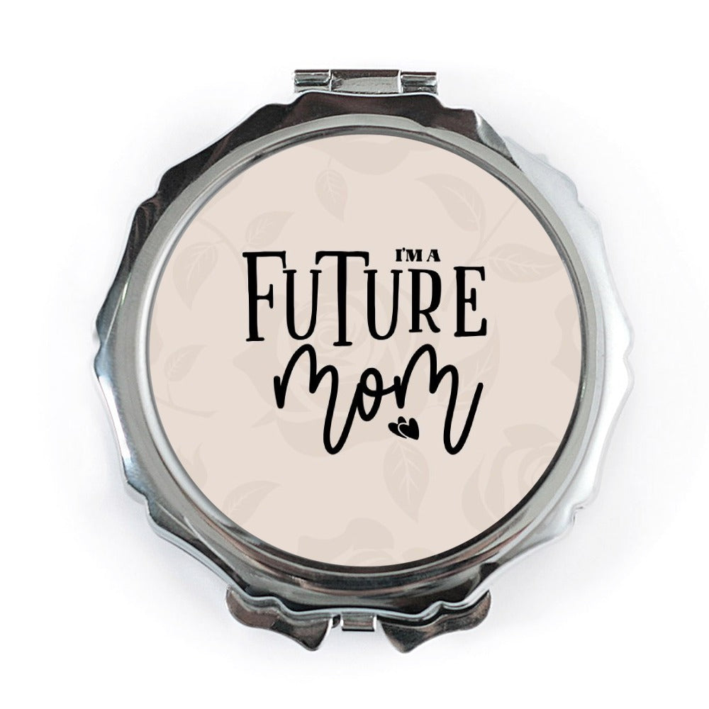 Future Mom Pocket Mirror, Pregnancy Reveal, New Mom Gift, Expecting Mom, Baby Shower Gift, Mom To Be, Pocket Makeup Mirror, Handbag Mirror - Tawshia