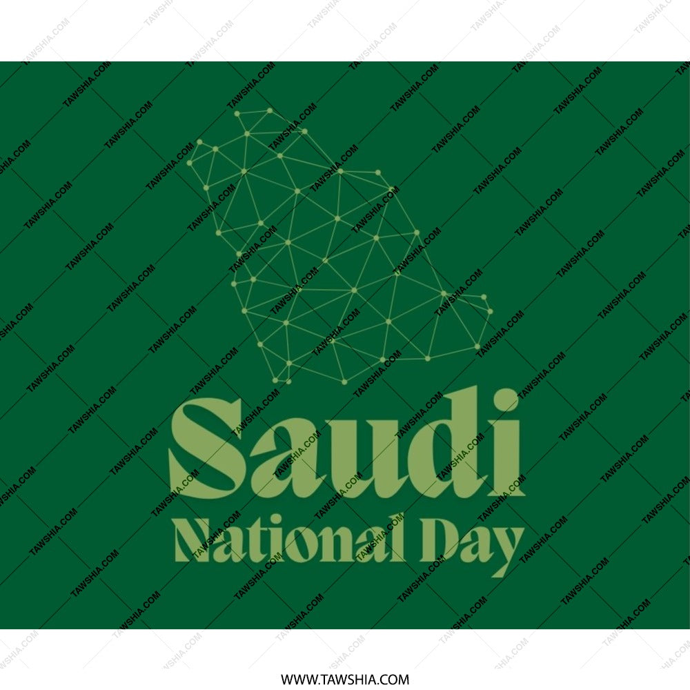 Saudi National Day Mouse Pad, Kingdom Map, Geometric Design, Green, Desk Decor, Unique Gift, Office Accessory, Gaming Mousepad - Tawshia