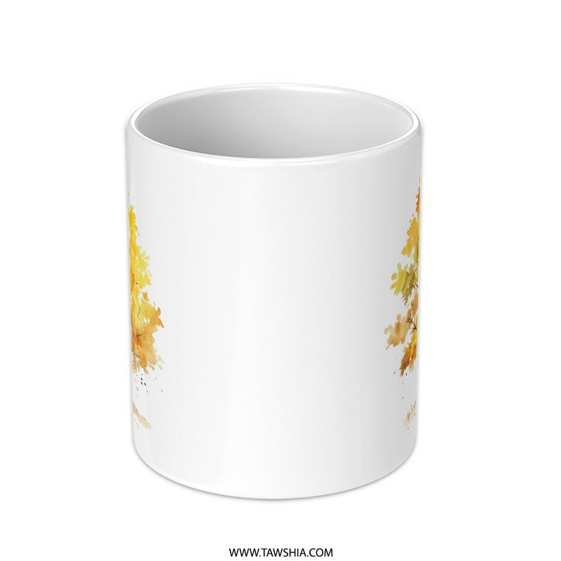 Watercolor Autumn Tree Mug, Fall Leaves Coffee Cup, Nature Lover Gift, Seasonal Decor, Cozy Drinkware, Thanksgiving Mug SKU: MG10004202 - Tawshia
