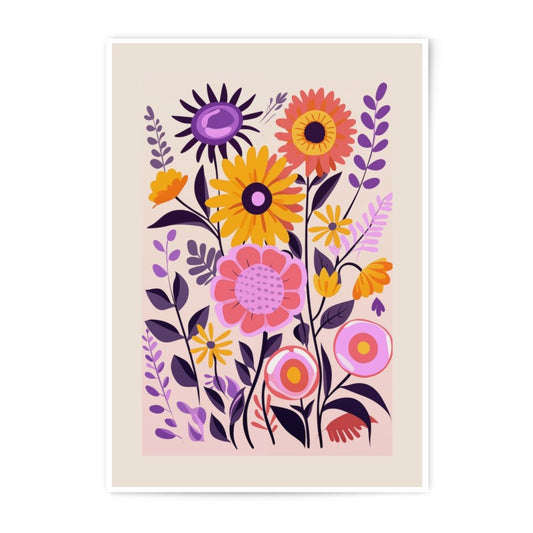 Colorful Flower Photographic Print, Botanical Art Print, Floral Wall Decor, Whimsical Flowers, Home Decor Art Print - Tawshia