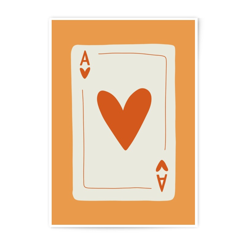 Ace of Hearts Photographic Print, Playing Card Art, Minimalist Wall Decor, Boho Print, Card Game Poster, Trendy Art Print, Gifts - Tawshia