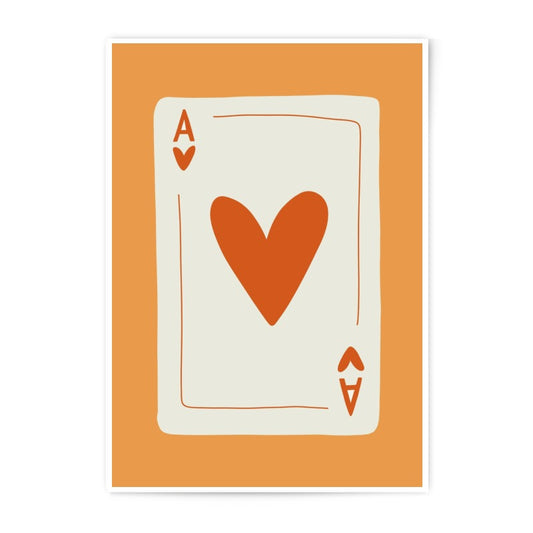 Ace of Hearts Photographic Print, Playing Card Art, Minimalist Wall Decor, Boho Print, Card Game Poster, Trendy Art Print, Gifts - Tawshia